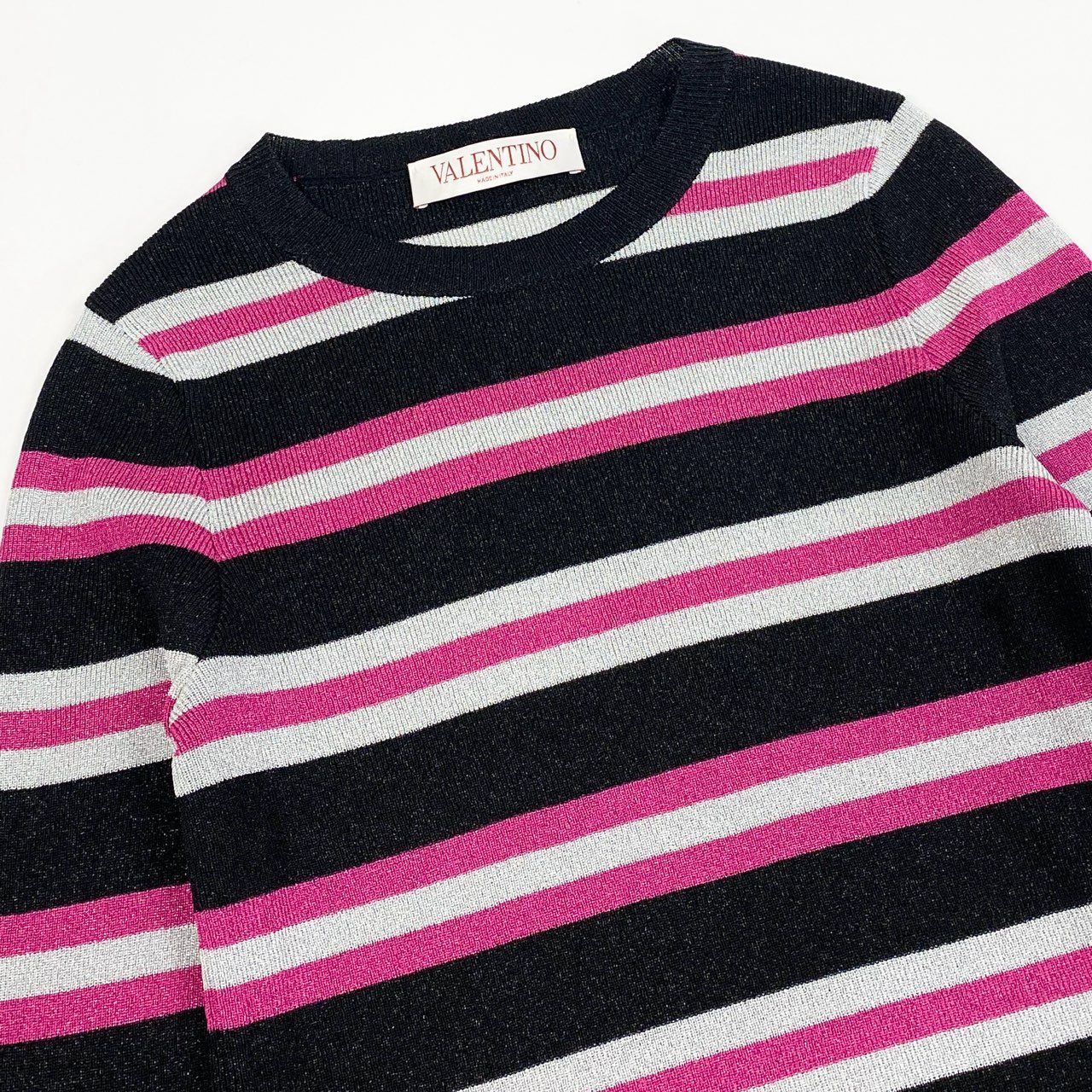 b23 【美品】VALENTINO ヴァレンティノ 2021年 袖ロゴ入り ラメ混紡