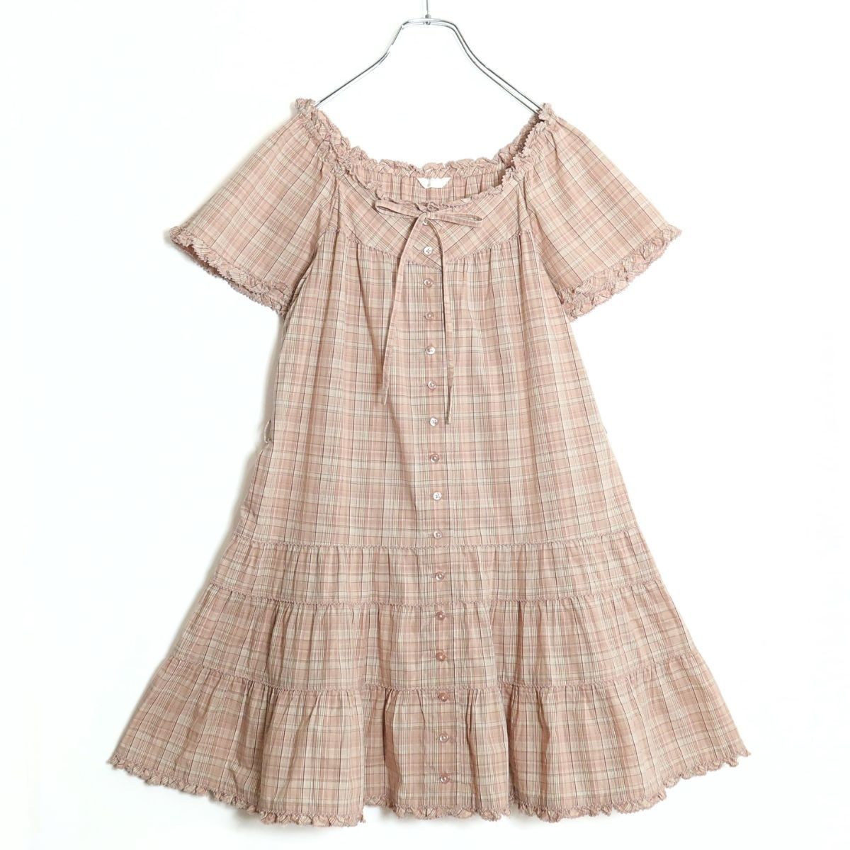 美品】ピンクハウス☆ピコレースとフリルが可愛い♪ チェック柄