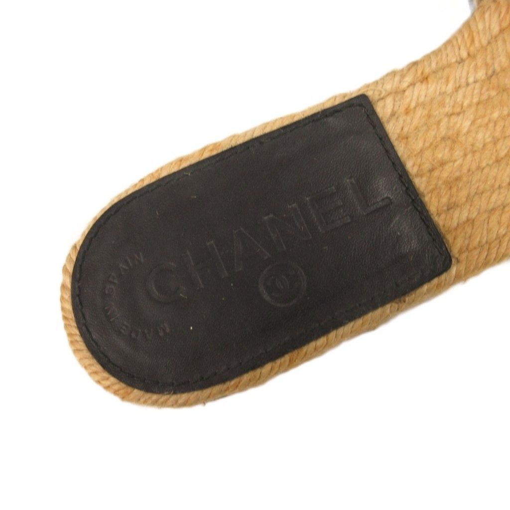 シャネル CHANEL エスパドリーユ サンダル ココマーク レザー バイ