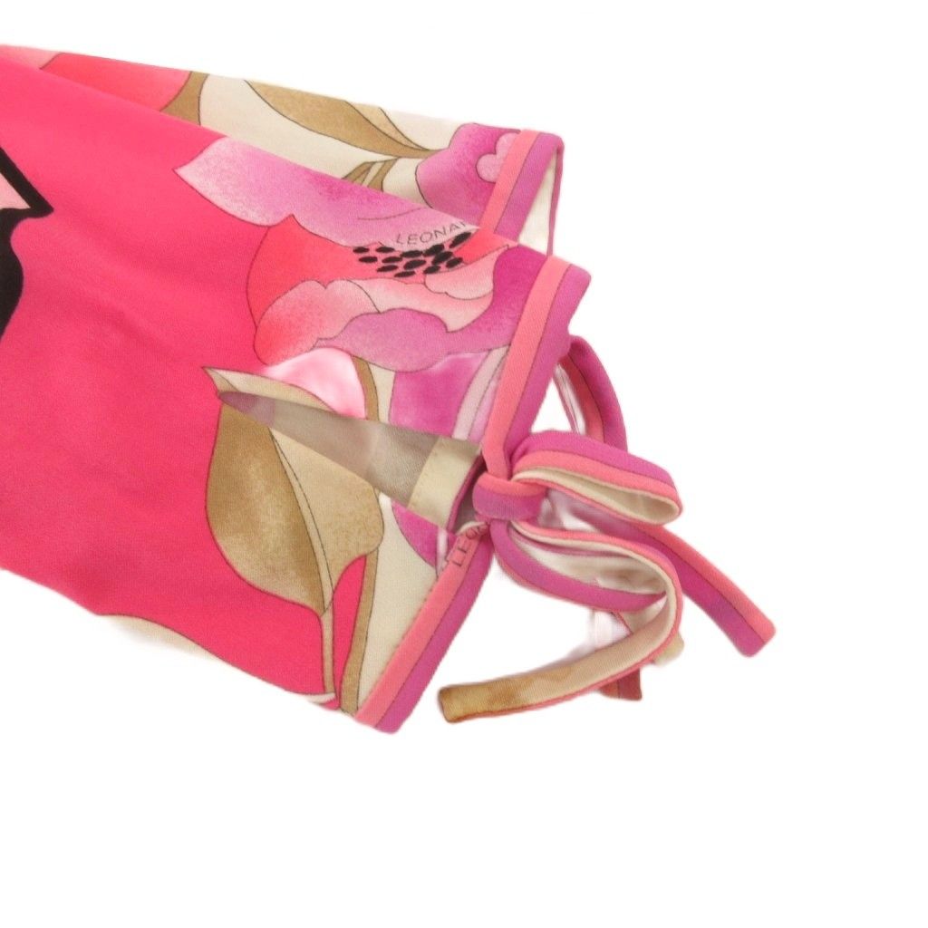 レオナール LEONARD カンカン チュニック ワンピース リボン 花柄 切替