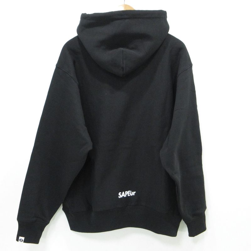三重本店】 SAPEur | サプール フーディ ロゴパーカー ブラック サイズ