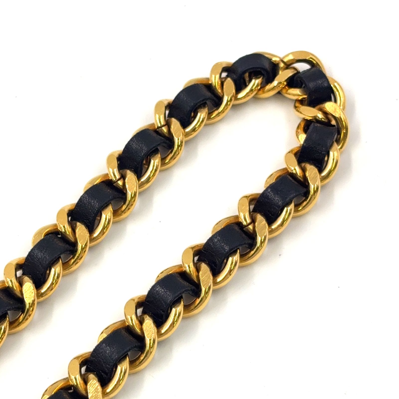 CHANEL ココマーク コイン レザー×GP ゴールド×ブラック チェーン