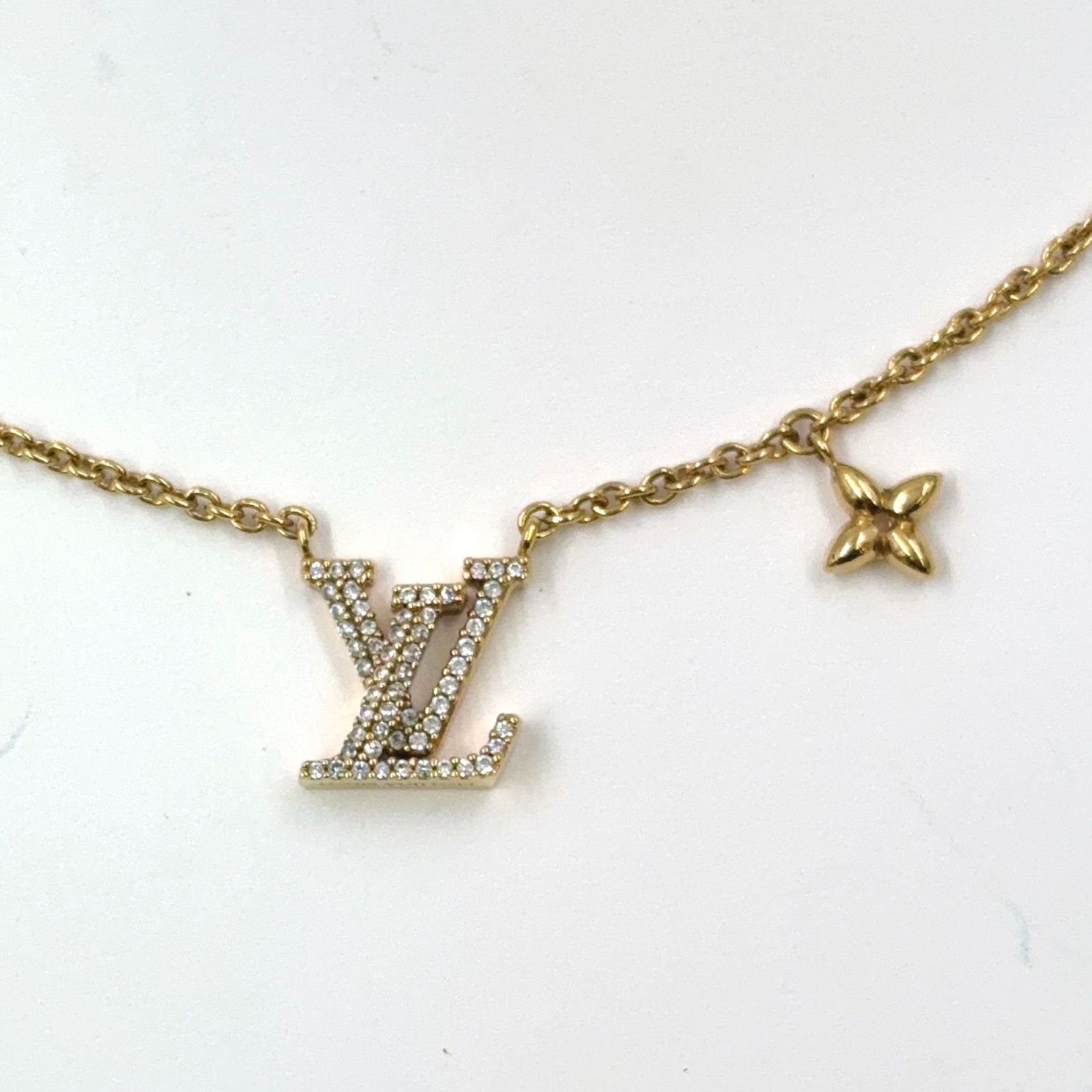 LOUIS VUITTON コリエ LV アイコニック GP×ラインストーン ゴールド