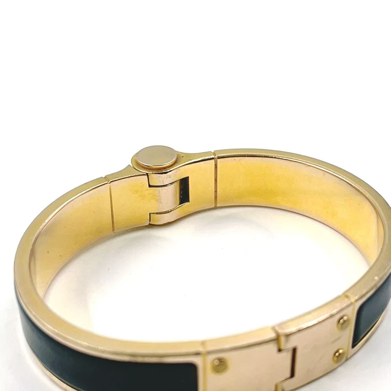 HERMES GP ゴールド×ブラック バングル - メルカリ