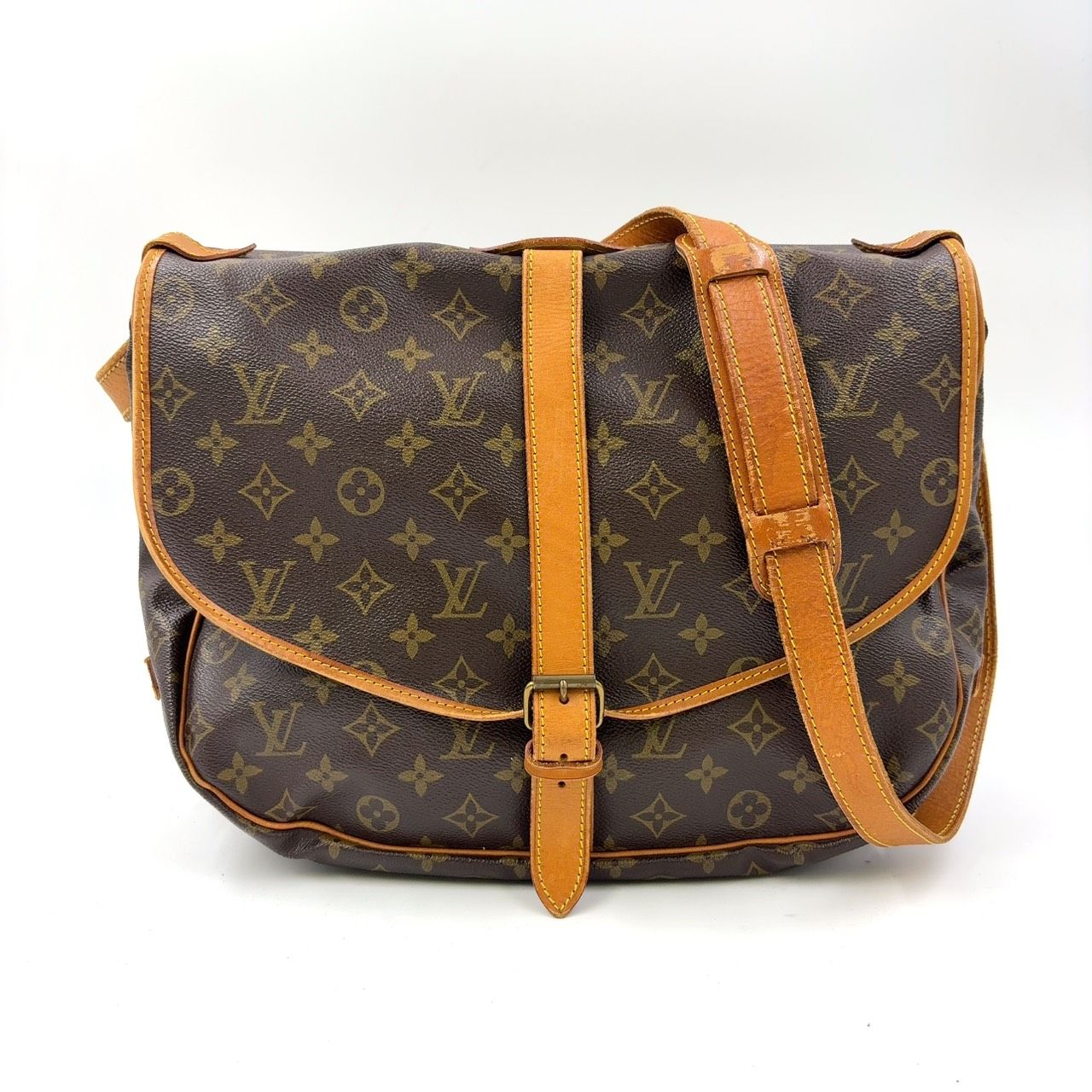 LOUIS VUITTON ソミュール35 モノグラム モノグラム レザー×PVC