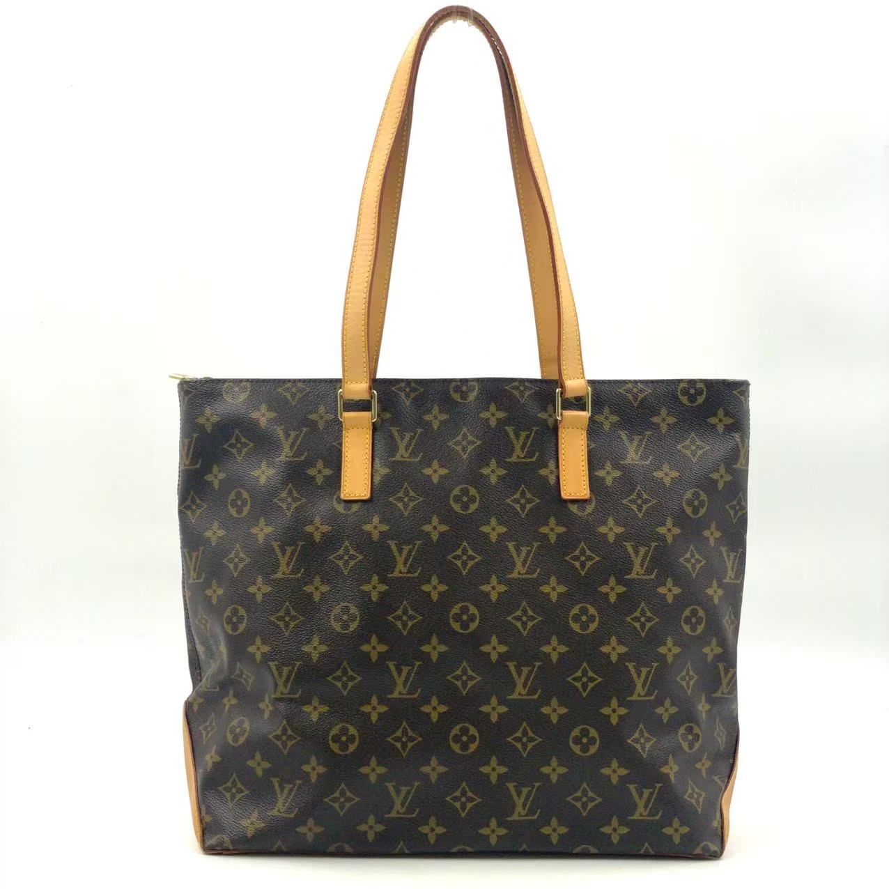 LOUIS VUITTON カバメゾ モノグラム モノグラム レザー×PVC ブラウン