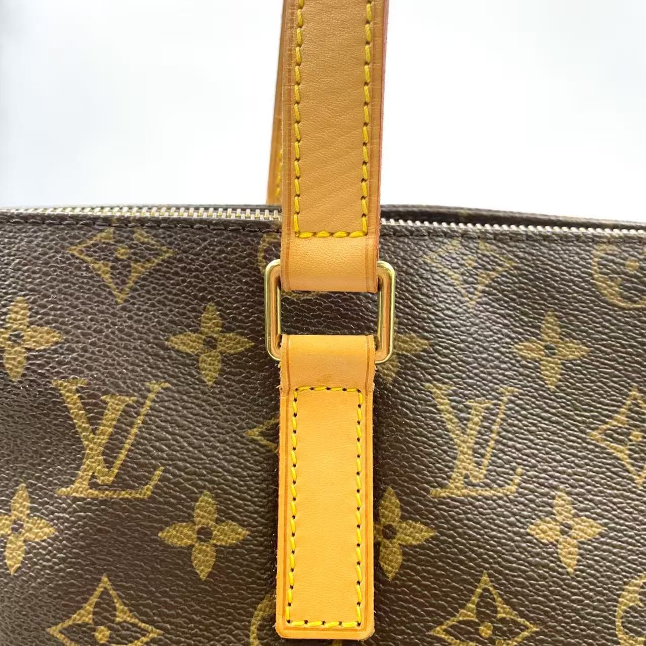 LOUIS VUITTON カバメゾ モノグラム モノグラム レザー×PVC ブラウン