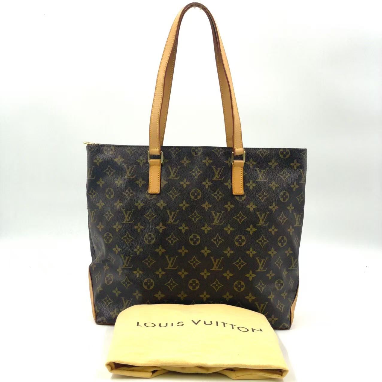 LOUIS VUITTON カバメゾ モノグラム モノグラム レザー×PVC ブラウン