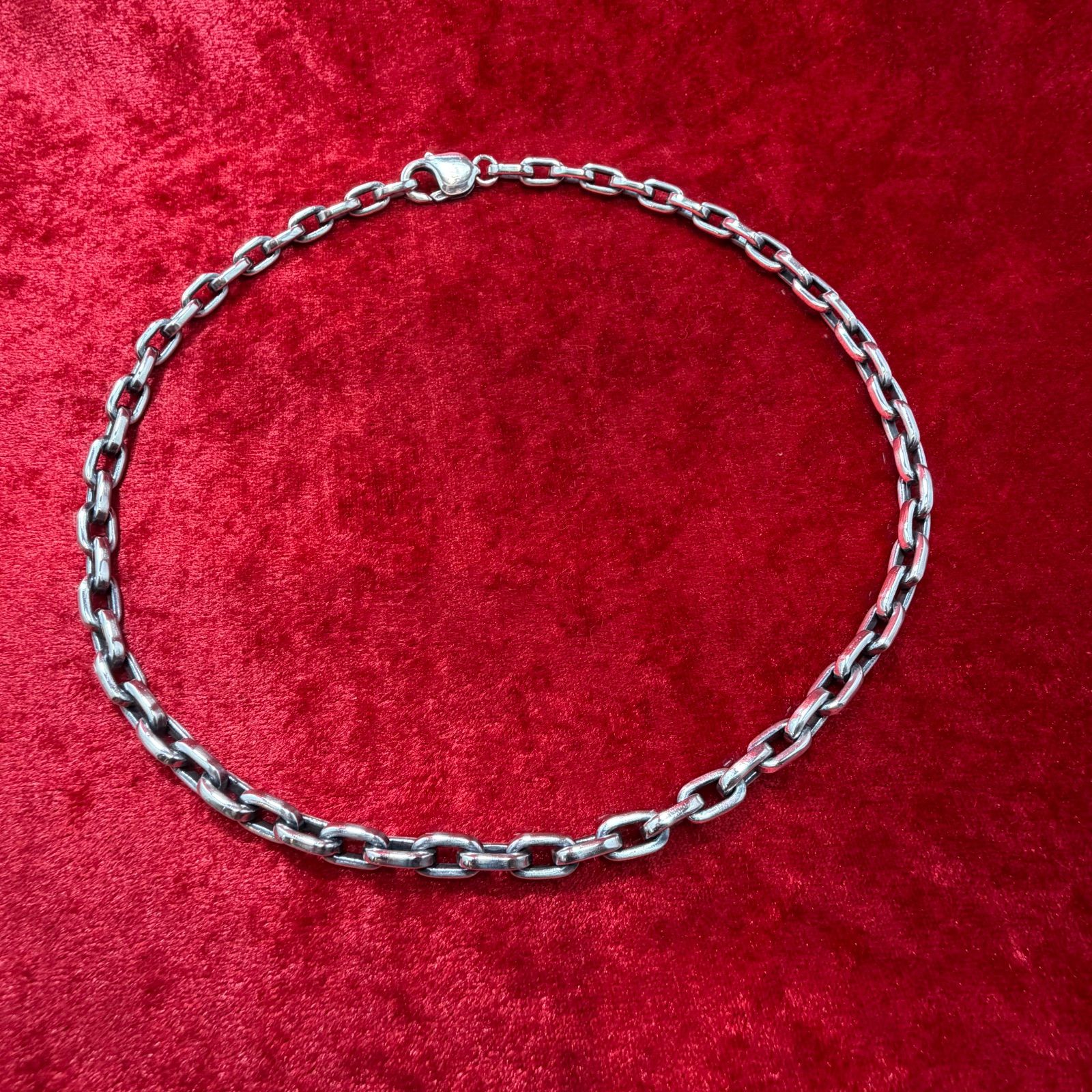 美品 ボリュームあるシルバーチェーン 45.5cmｘ50.3ｇ