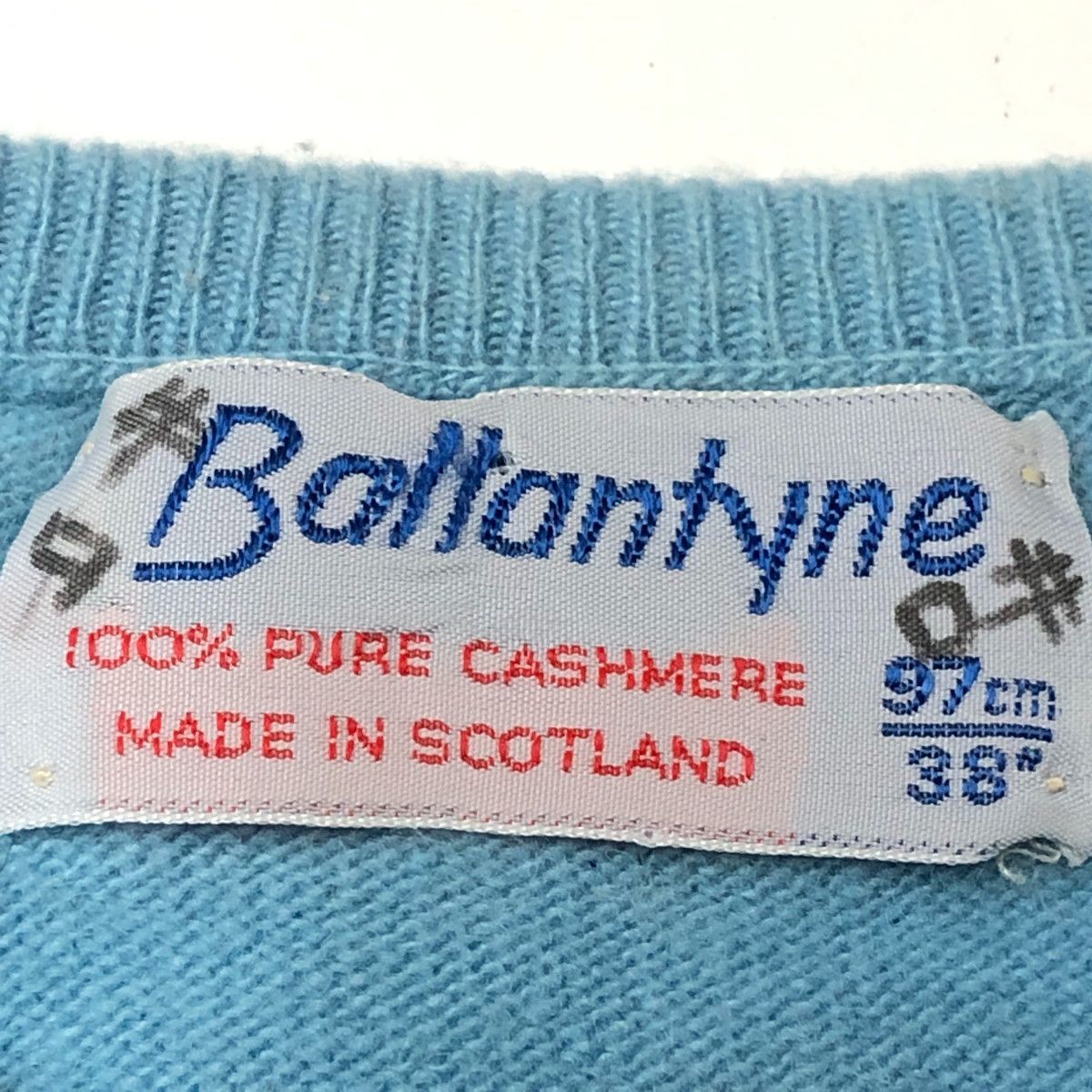 値下げ交渉歓迎] Ballantyne バランタイン カシミヤ100% ニット 水色