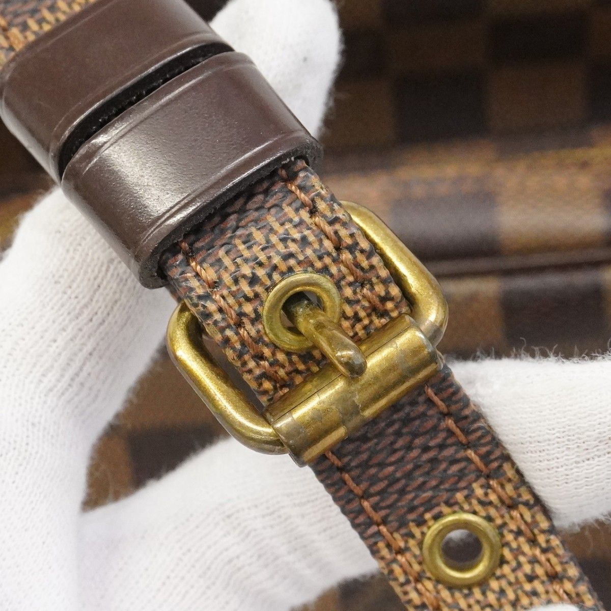 真贋済　ルイヴィトン　ダミエ　ダヌーヴ　ショルダーバッグ　エベヌ 6bc3937-k】ルイヴィトン ショルダーバッグ ダミエ アマゾン N48074