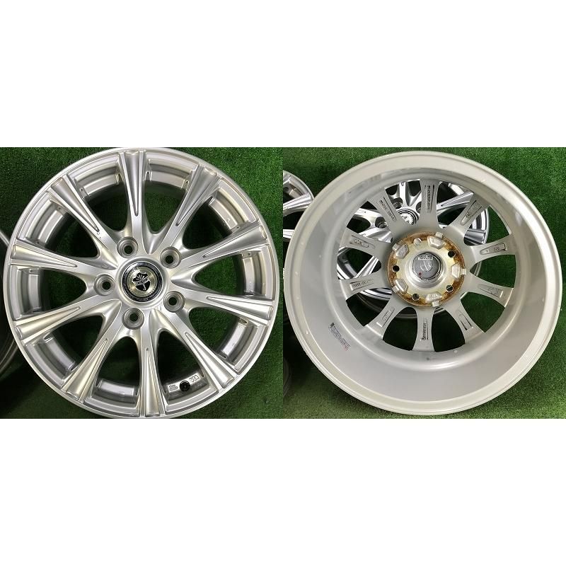 ★ 中古 エアウェーブ 純正 15インチ アルミホイール + 溝アリ 夏タイヤセット195/55Ｒ15