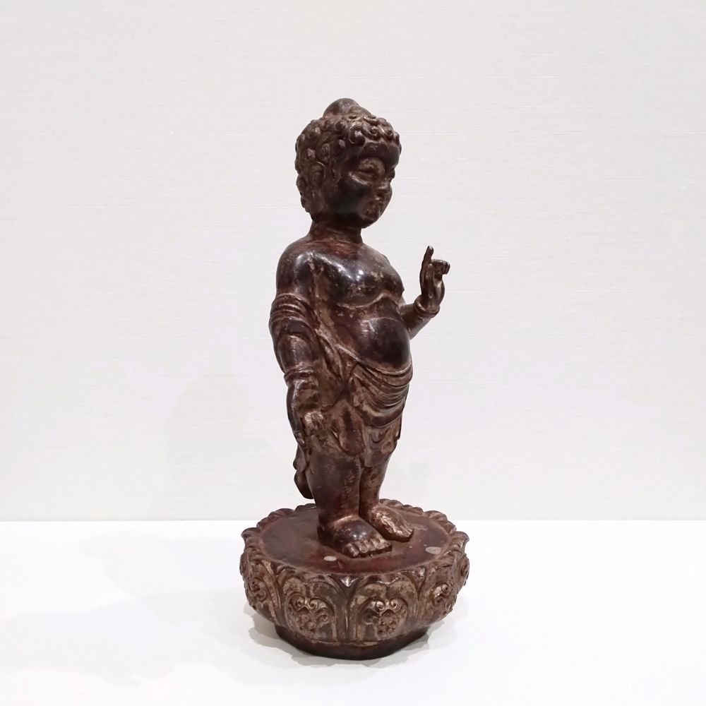 誕生釈迦仏立像 誕生仏 中国 銅製 仏像 お釈迦様 釈迦如来 骨董 古美術