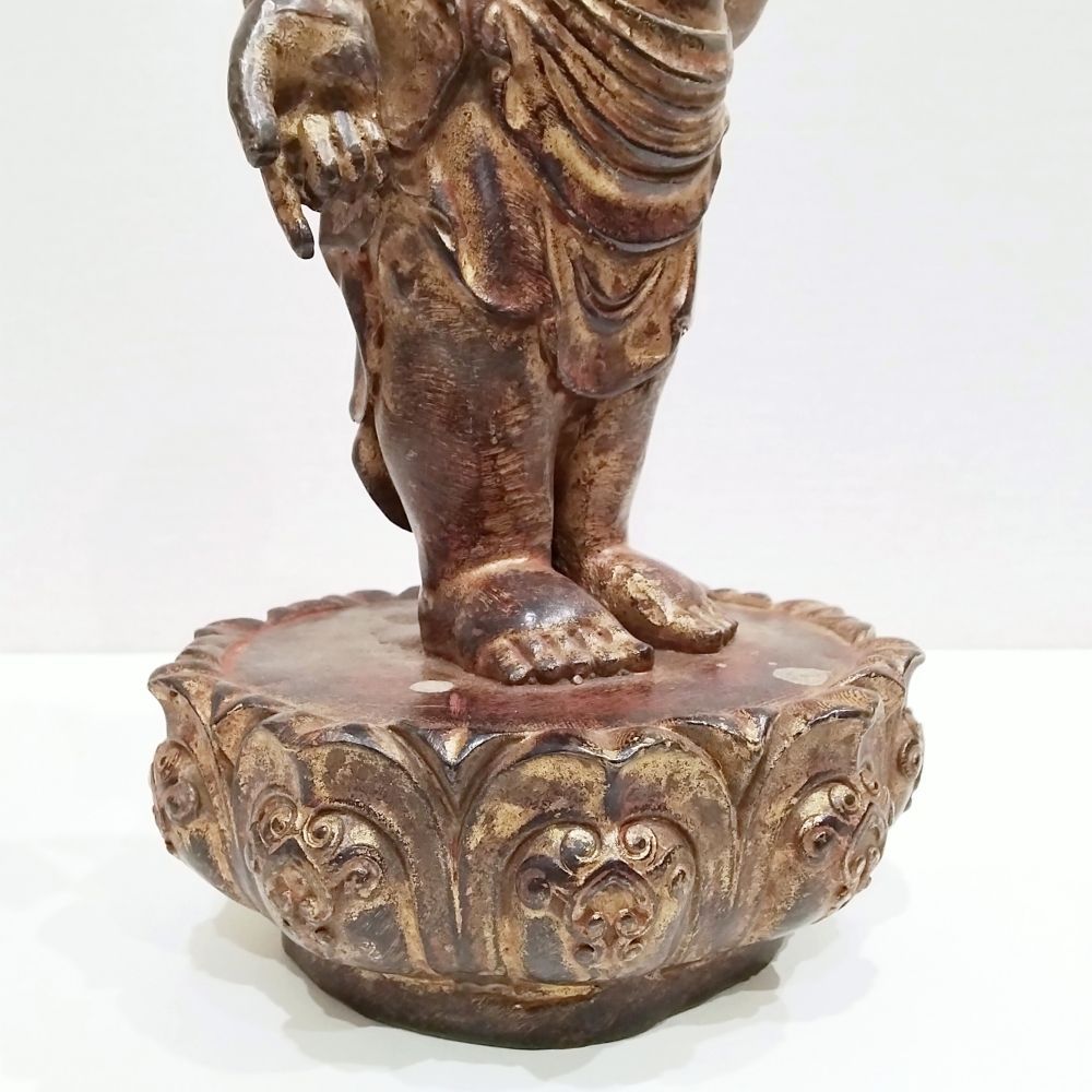 誕生釈迦仏立像 誕生仏 中国 銅製 仏像 お釈迦様 釈迦如来 骨董 古美術