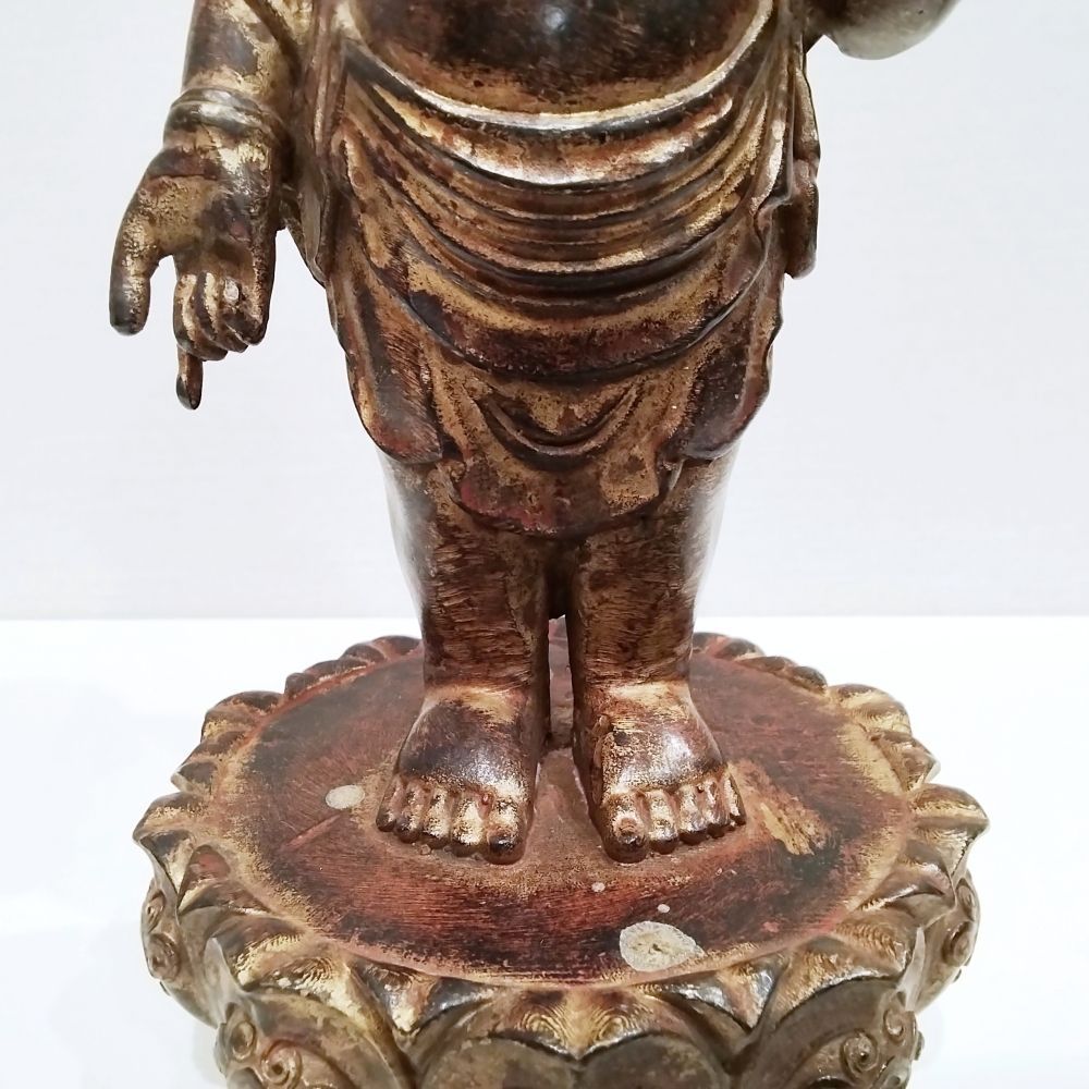 誕生釈迦仏立像 誕生仏 中国 銅製 仏像 お釈迦様 釈迦如来 骨董 古美術