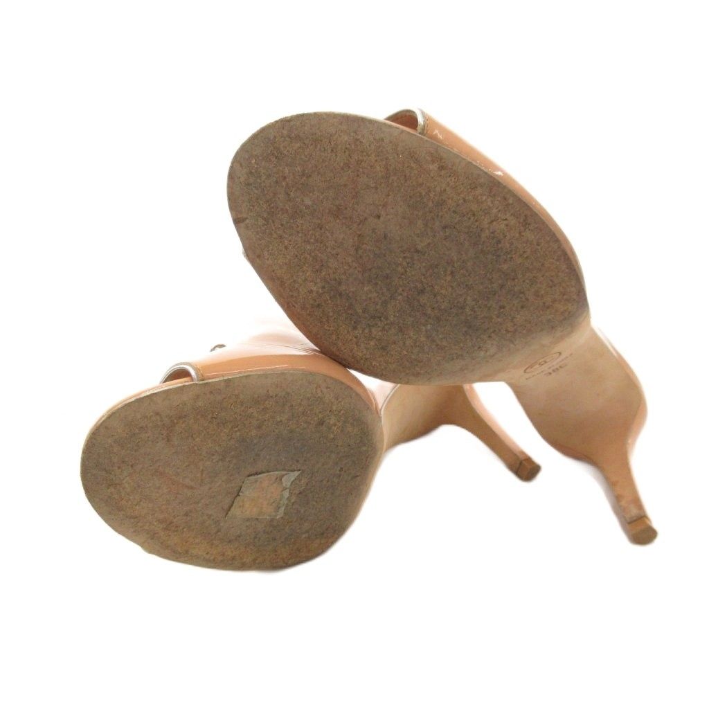 シャネル CHANEL カメリアパール付 サンダル ココマーク パテント