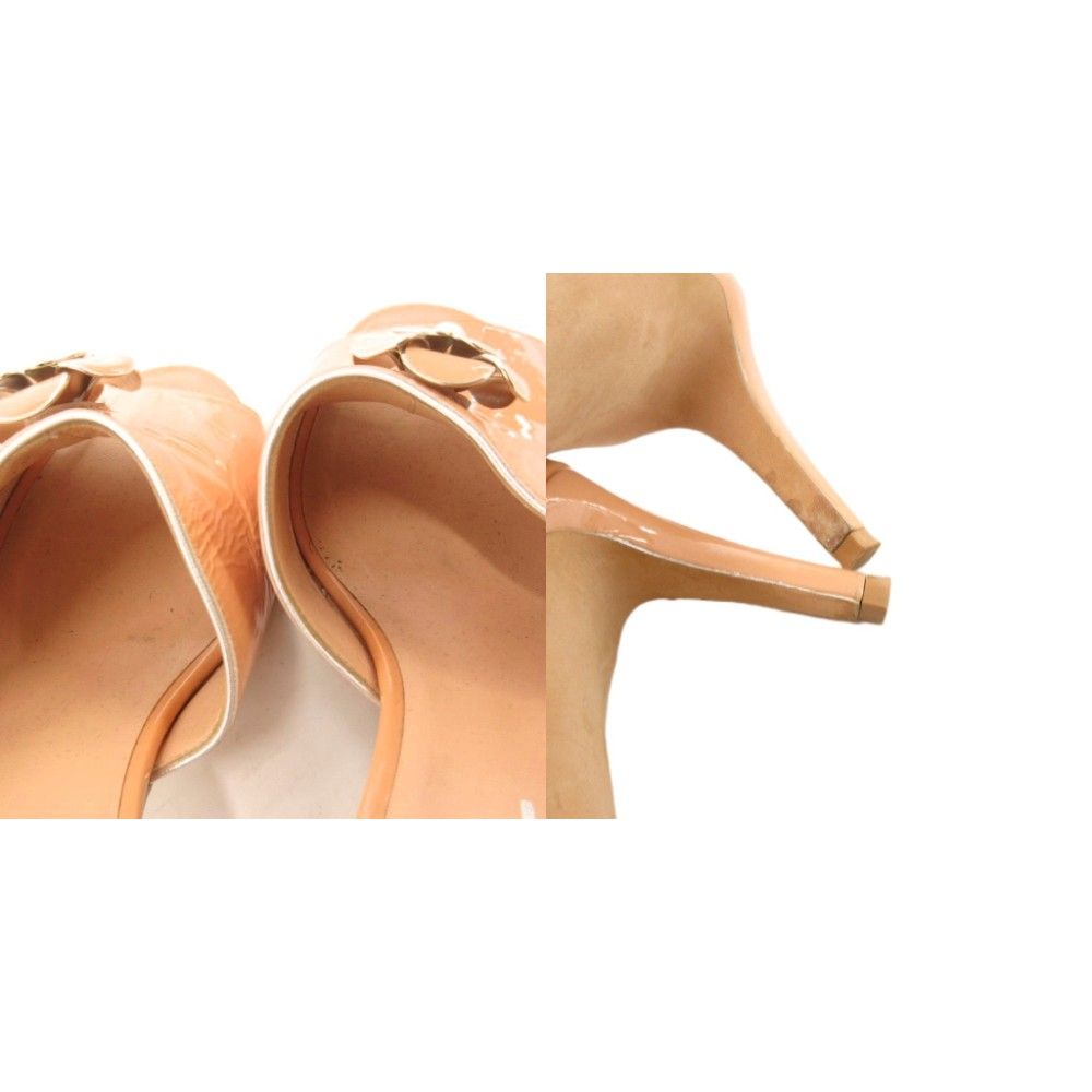 シャネル CHANEL カメリアパール付 サンダル ココマーク パテント