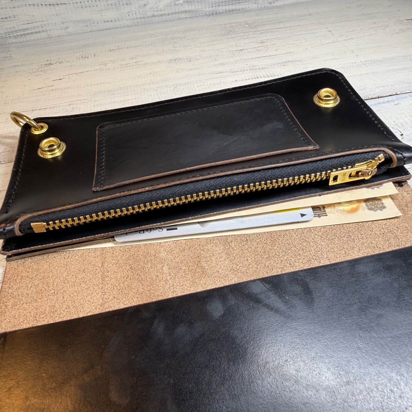 トラッカーウォレット ロング3層】クロムエクセル universal ゴールド