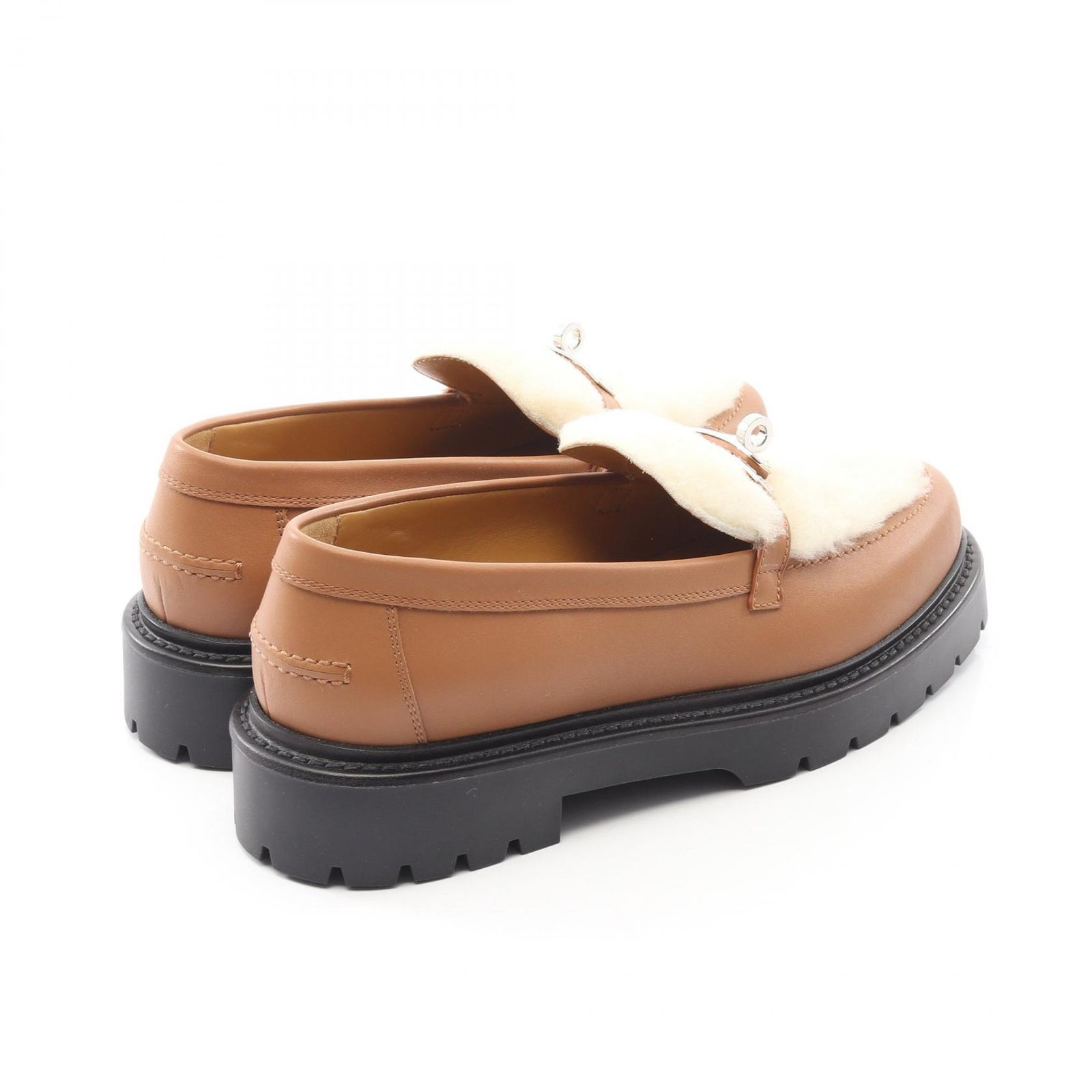 エルメス HERMES モカシン アイコン ケリーバックル レザー ムートン