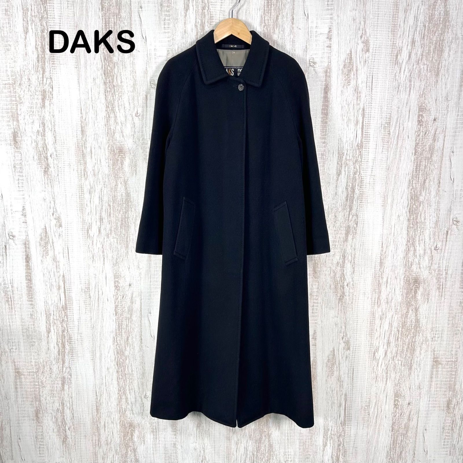 Daks ダックス DDロゴ裏地 ウール カシミヤ ロングコート ブラック