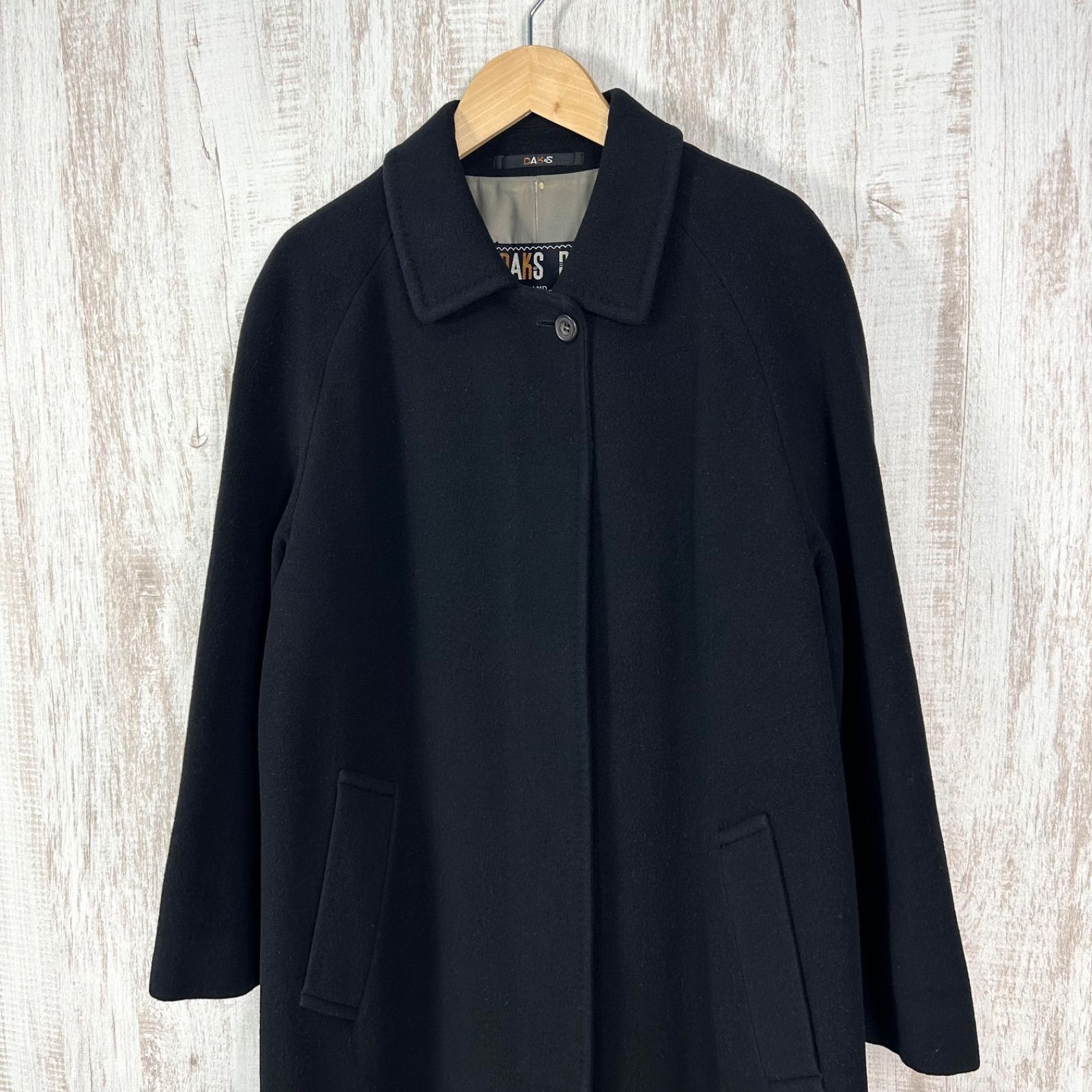 Daks ダックス DDロゴ裏地 ウール カシミヤ ロングコート ブラック 
