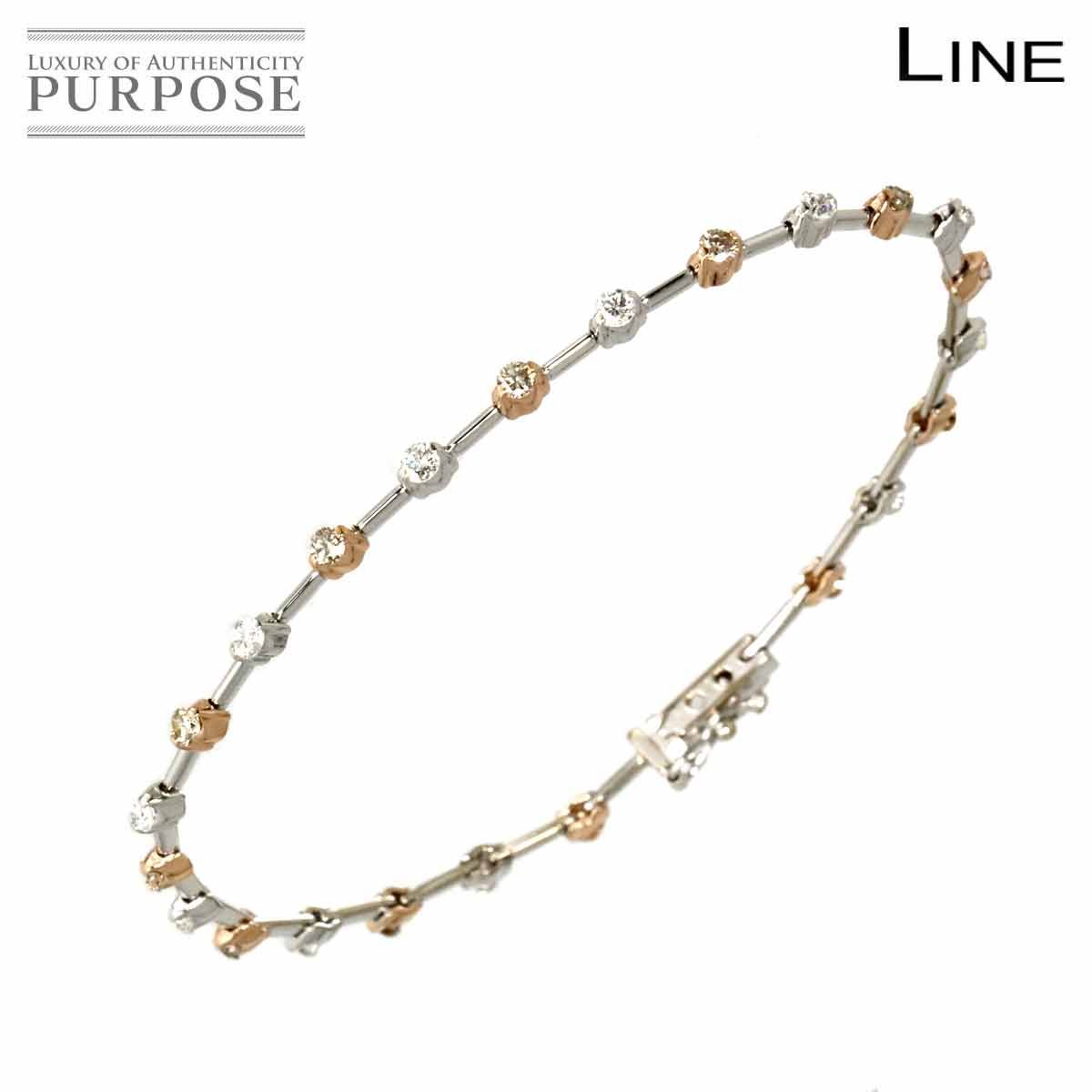 デビアス DE BEERS ライン LINE ダイヤ 1.25ct ブレスレット 18cm K18 