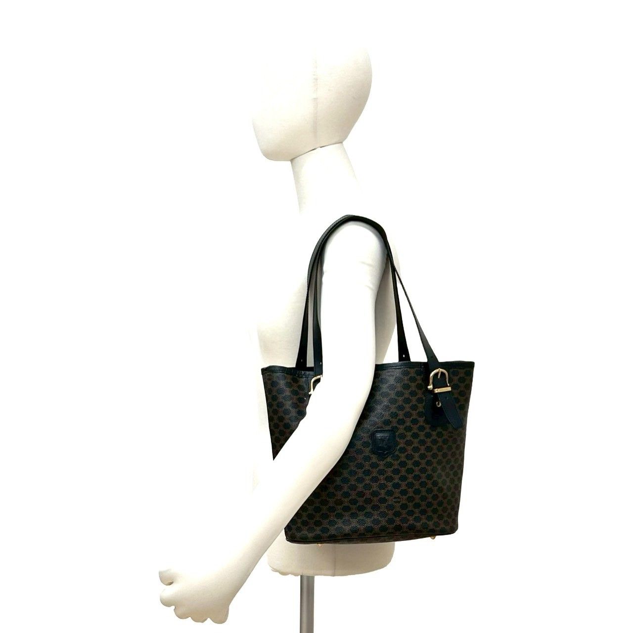 極 美品 CELINE セリーヌ ヴィンテージ マカダム 柄 トリオンフ ロゴ