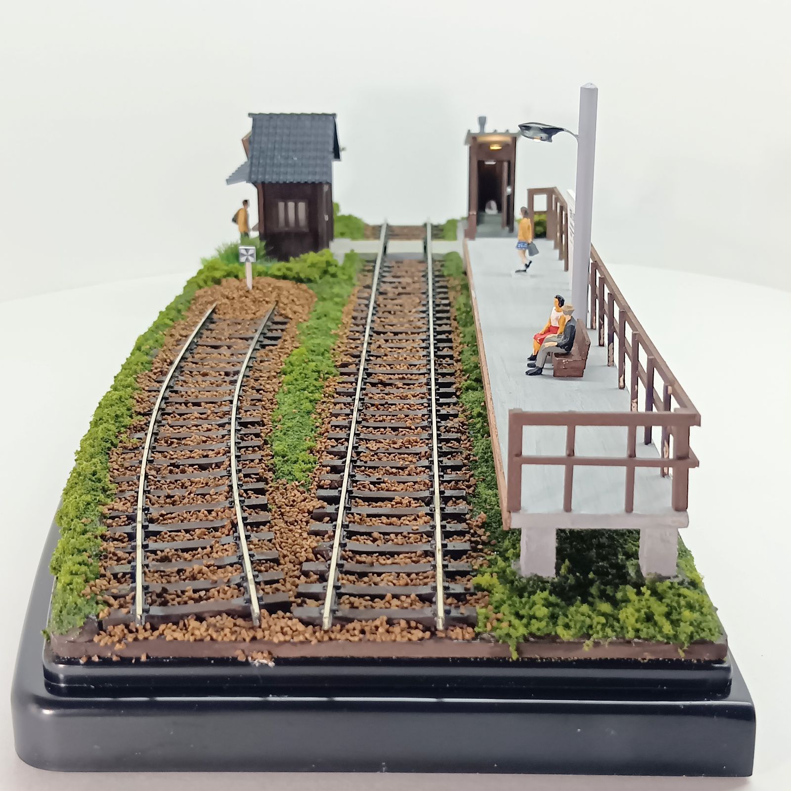 鉄道模型 HOゲージ ジオラマ 車両展示台 (側線のある昭和の駅2) - メルカリ