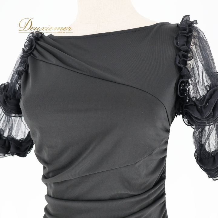 社交ダンス 衣装 トップス ブラウス ブラック系 チャコットロイヤル