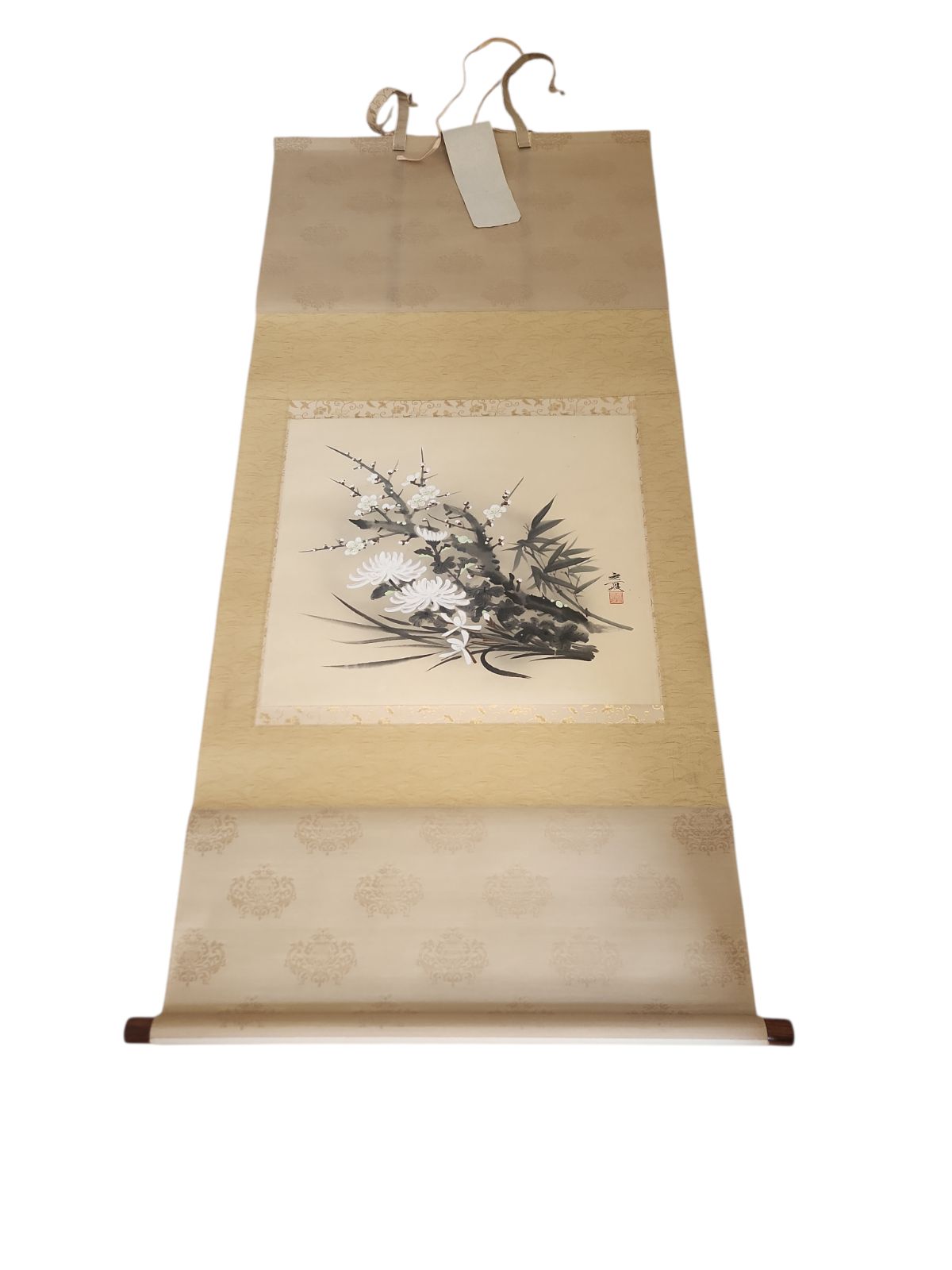 共箱付き】四君子 掛け軸 在銘 花図 梅 竹 菊 和室 床の間 - メルカリ