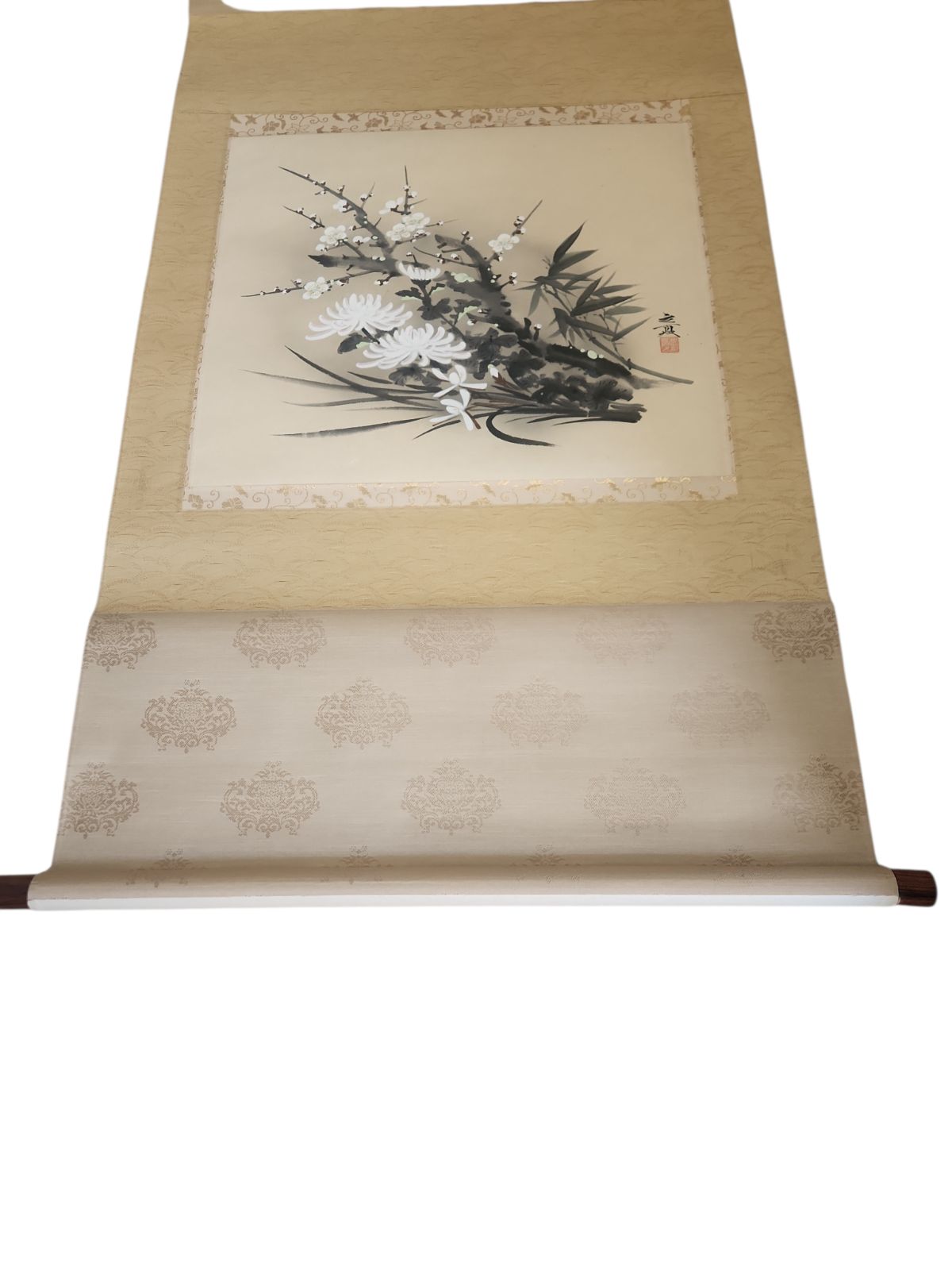共箱付き】四君子 掛け軸 在銘 花図 梅 竹 菊 和室 床の間 - メルカリ