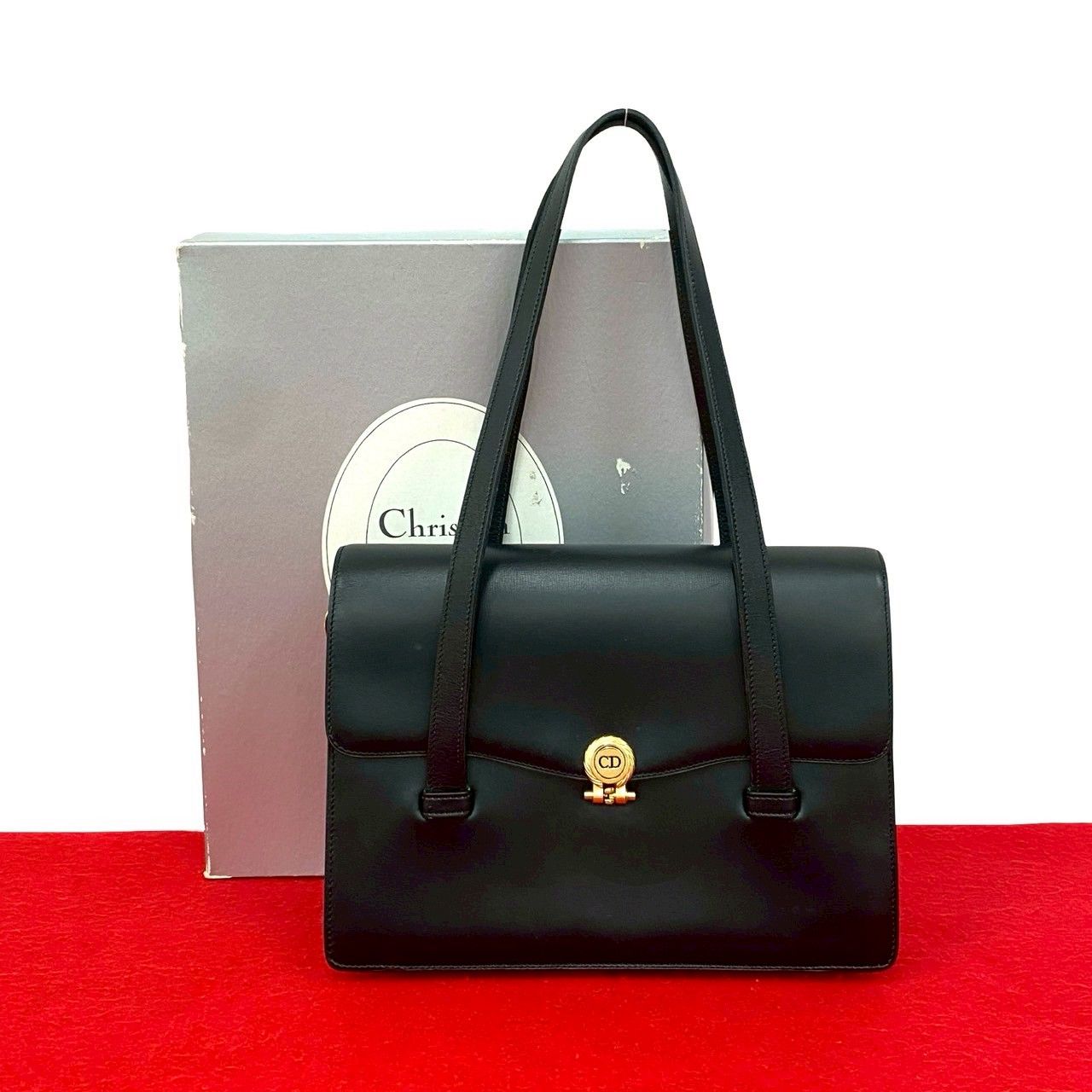 極 美品 箱付き Christian Dior ディオール ヴィンテージ CD ロゴ 金具