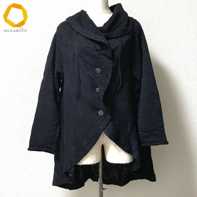 anc ジウセンソユニコ 慈雨 Sensounico カーディガン 黒系 ニット ラメ