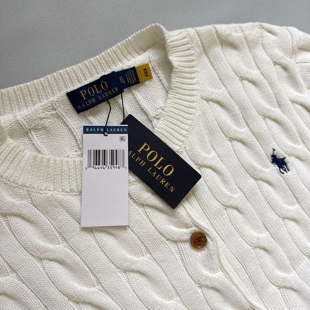 未使用 タグ付き ポロラルフローレン カーディガン ケーブルニット