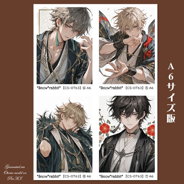 CS-OT63】 男の子 和装 人物ステッカー デザインペーパー 紙モノ