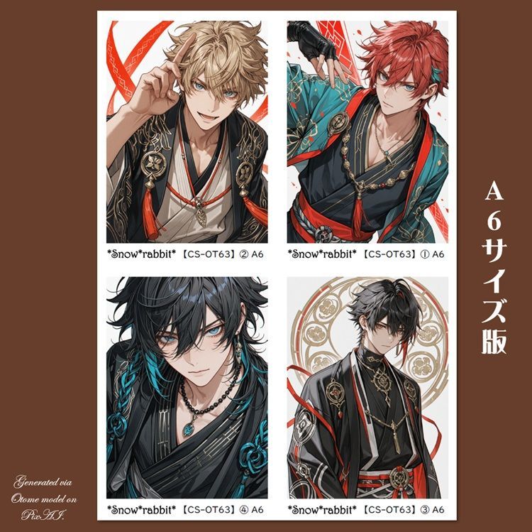 CS-OT63】 男の子 和装 人物ステッカー デザインペーパー 紙モノ