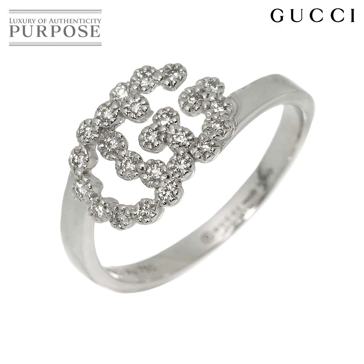 グッチ GUCCI GG ランニング #7 リング ダイヤ K18 WG ホワイト