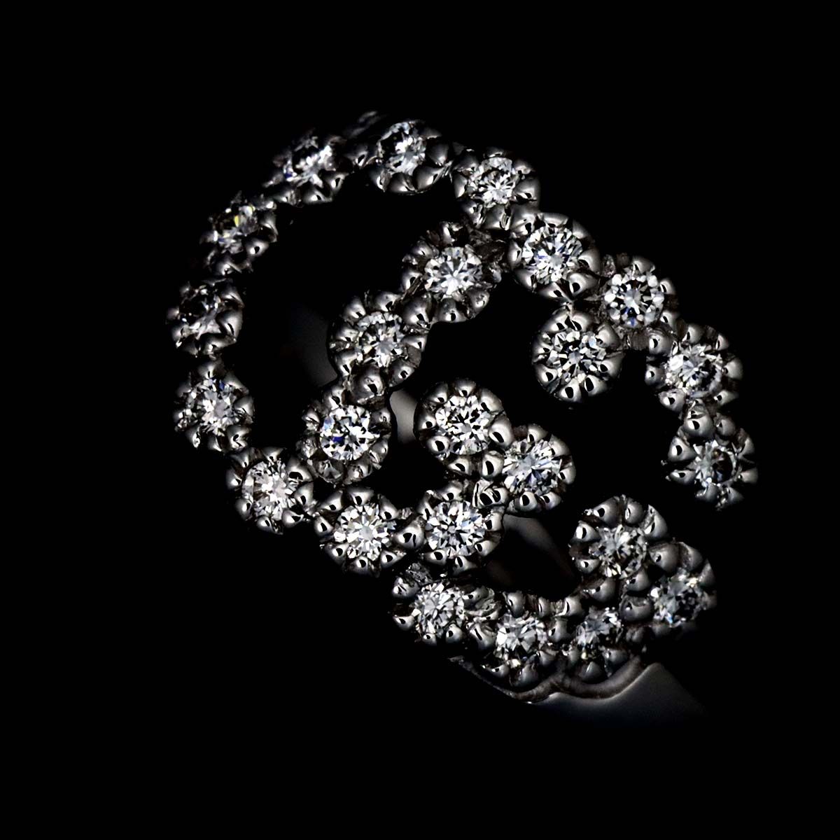 グッチ GUCCI GG ランニング #7 リング ダイヤ K18 WG ホワイト