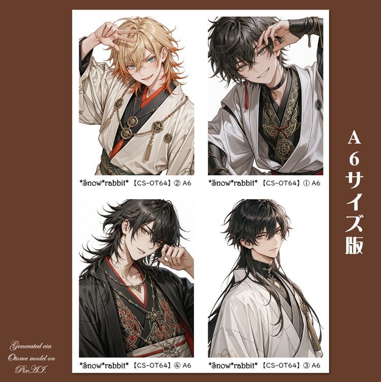 CS-OT64】 男の子 和装 人物ステッカー デザインペーパー 紙モノ