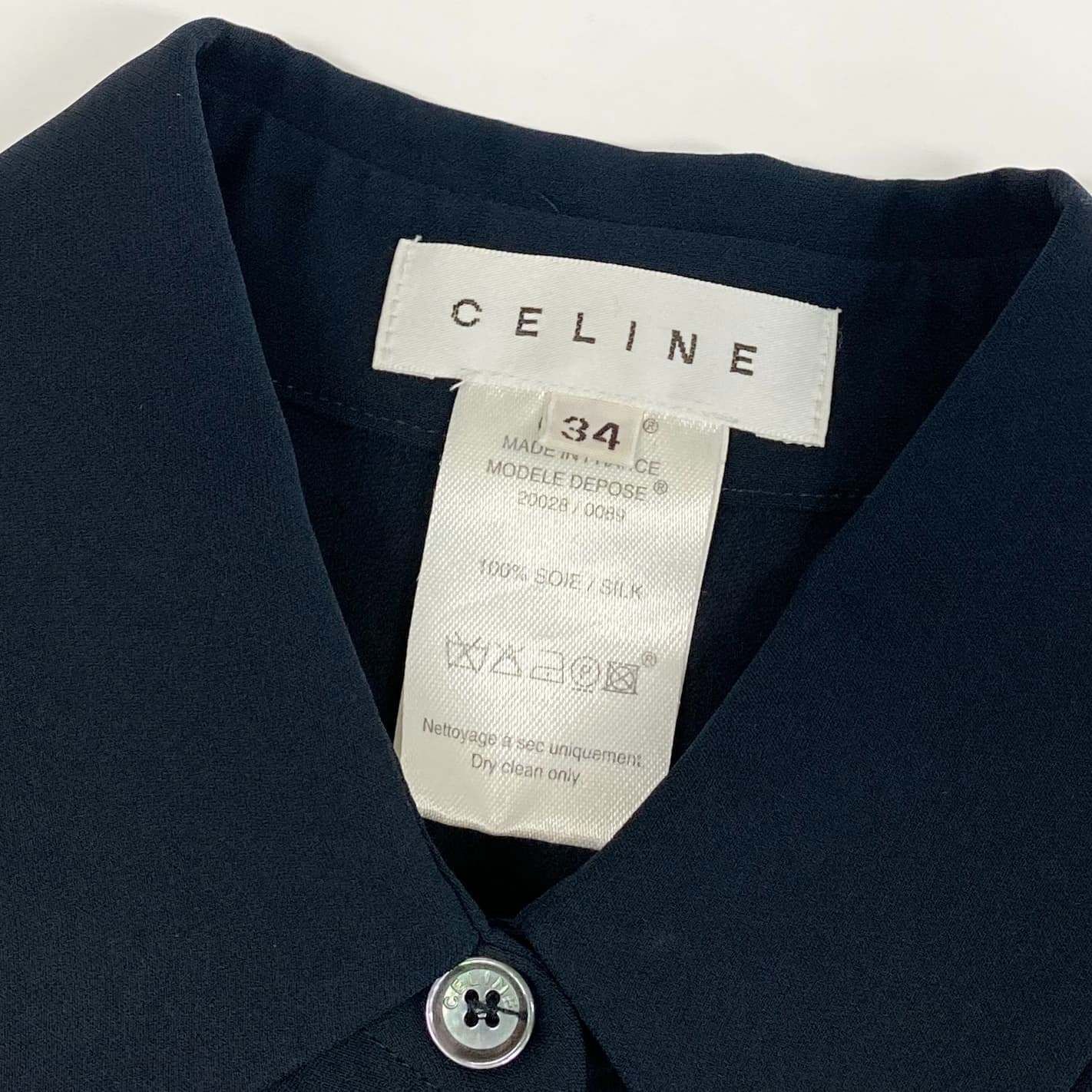 Eb23 CELINE セリーヌ フリルスリーブ ブラウス 長袖シャツ トップス