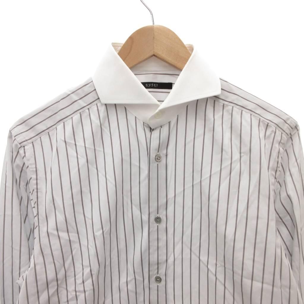 グッチ GUCCI カフス ワイシャツ ドレス ストライプ 長袖 15 3/4 /40