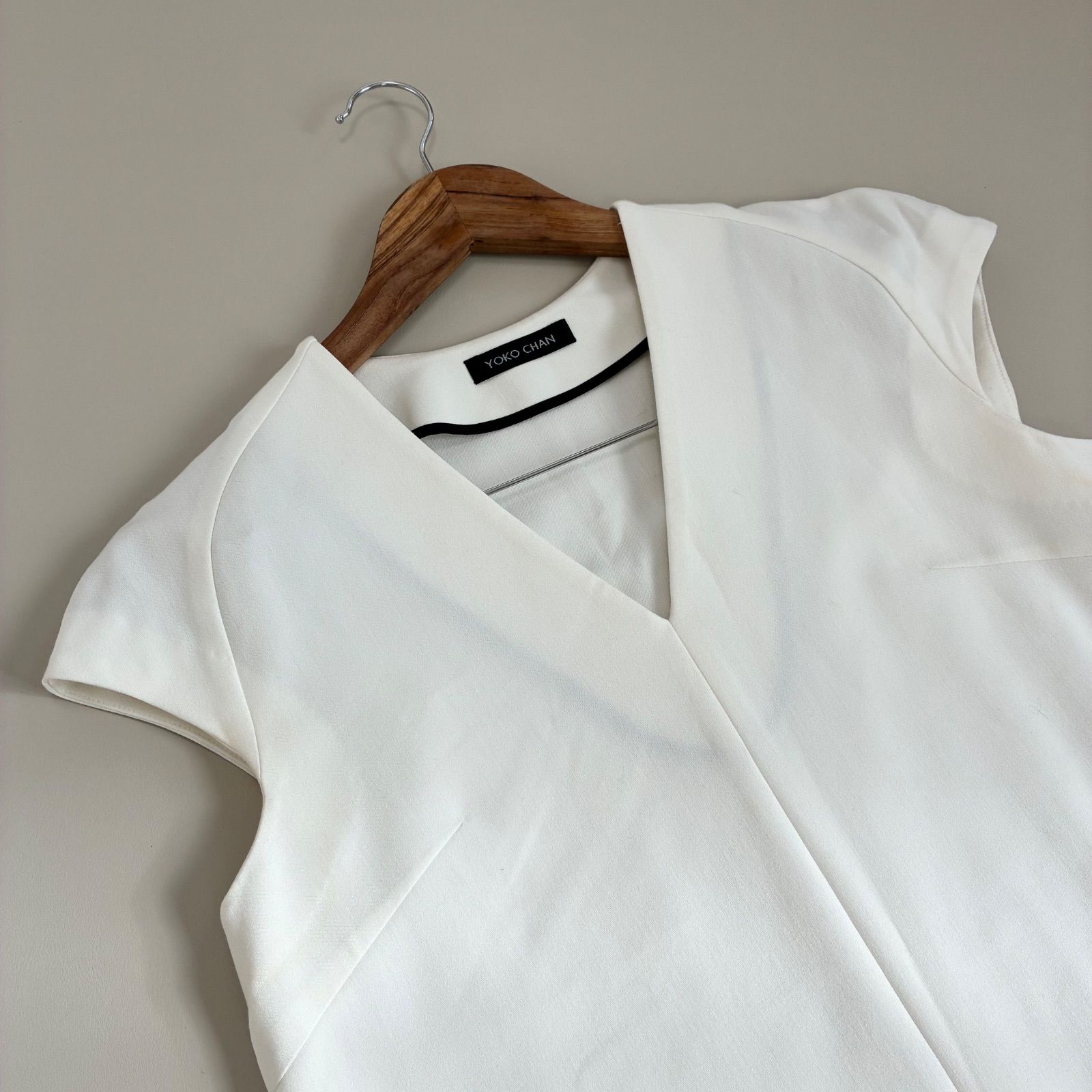 YOKO CHAN ヨーコチャン☆キャップスリーブVネックワンピース 38