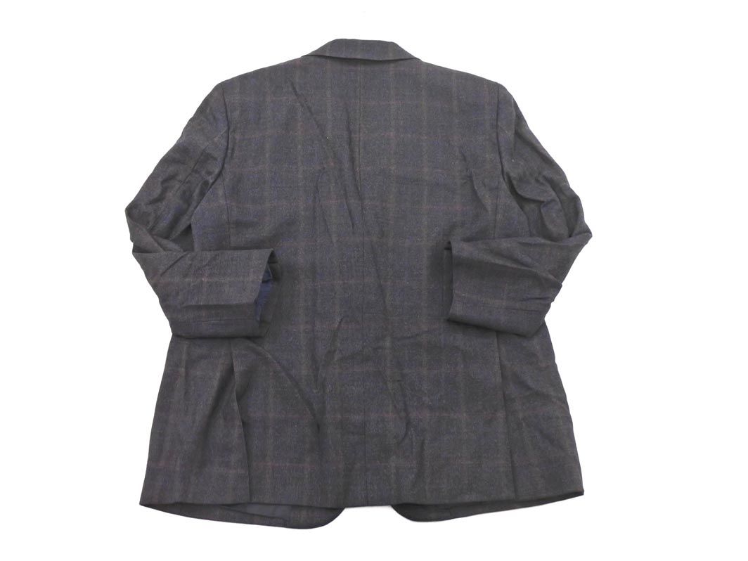 バーバリー ロンドン テーラードジャケット チェック柄 100-94-170 紺 BURBERRY バーバリー ウール100% チェック テーラード ジャケット