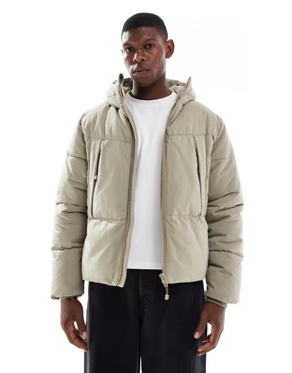 エイソス メンズ アウター ジャケット・ブルゾン ジャケット ASOS DESIGN puffer jacket GREEN グリーン