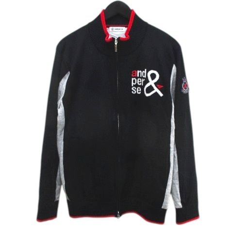 アンパスィ and per se ゴルフウェア 長袖 ニット ブルゾン L 黒系