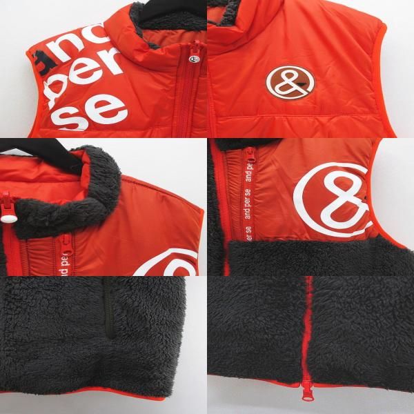 アンパスィ and per se ゴルフウェア リバーシブル 中綿 ボア ベスト