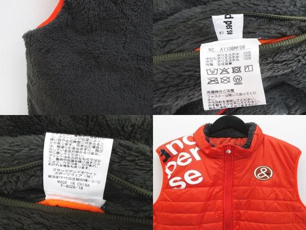 アンパスィ and per se ゴルフウェア リバーシブル 中綿 ボア ベスト