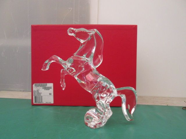 Baccarat/バカラ いななく馬 クリスタル 置物 オブジェ 元箱入り