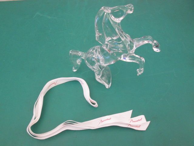 Baccarat/バカラ いななく馬 クリスタル 置物 オブジェ 元箱入り