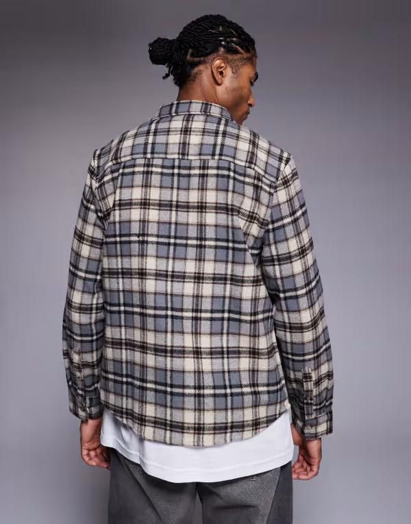 エイソス メンズ トップス シャツ ASOS DESIGN regular flannel plaid shirt BEIGE ベージュ 送料無料 エイソス メンズ シャツ トップス ASOS DESIGN formal easy